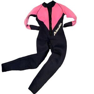 Action Plus Wm S Scuba Dive Wetsuit Full Length Neoprene Nylon Black Pink 147M